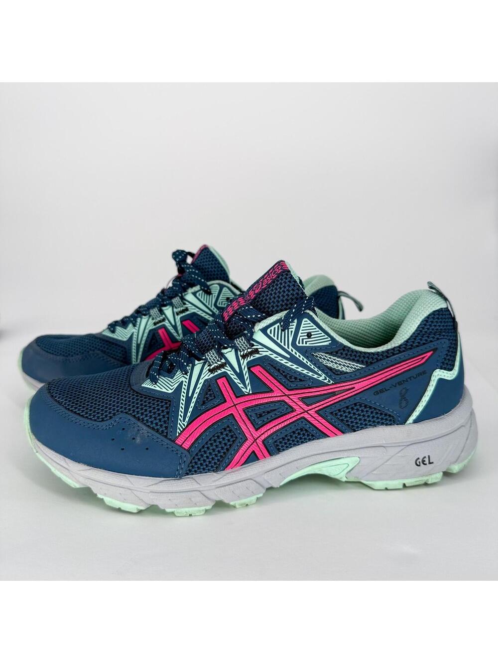 ASICS Gel Venture 8 Blue Pink Running Walking Athletic Sporty Shoes Womens 9.5
